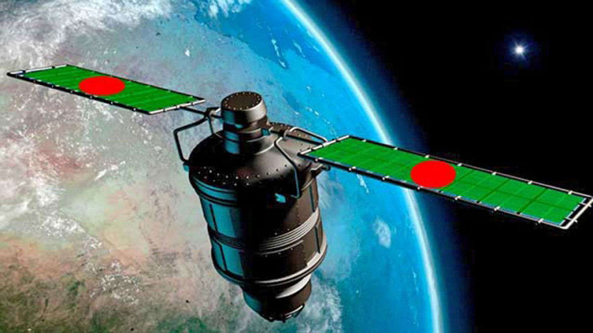 Concept image of Bangabandhu-I satellite in space. Photo: UNB