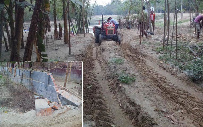 Illegal sand lifting continues in Saidpur. Photo: UNB