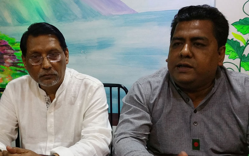 Md Golam Hossain, former chairman of National Board of Revenue (NBR) speaking at the press conference in Chandpur on Friday.