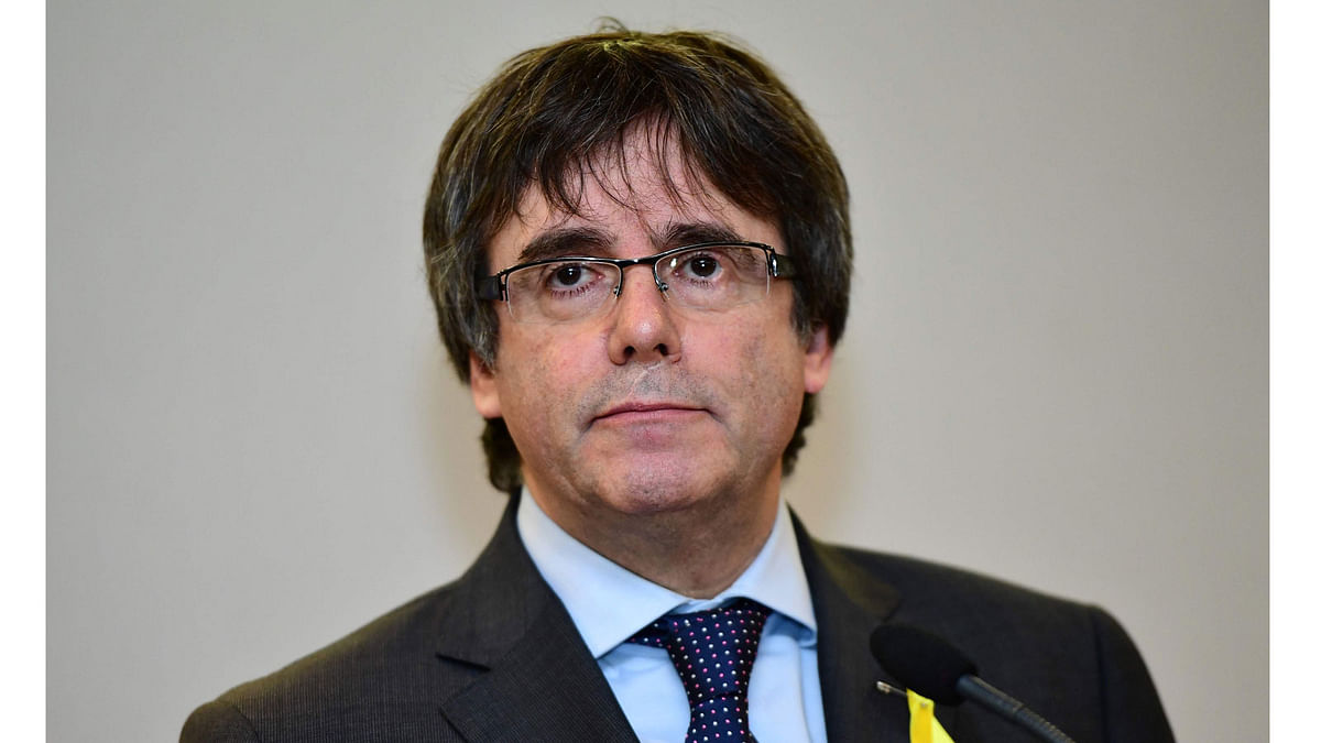 This file photo taken on 6 December 2017 shows Catalonia`s former leader Carles Puigdemont during a press conference in Brussels. Photo: AFP