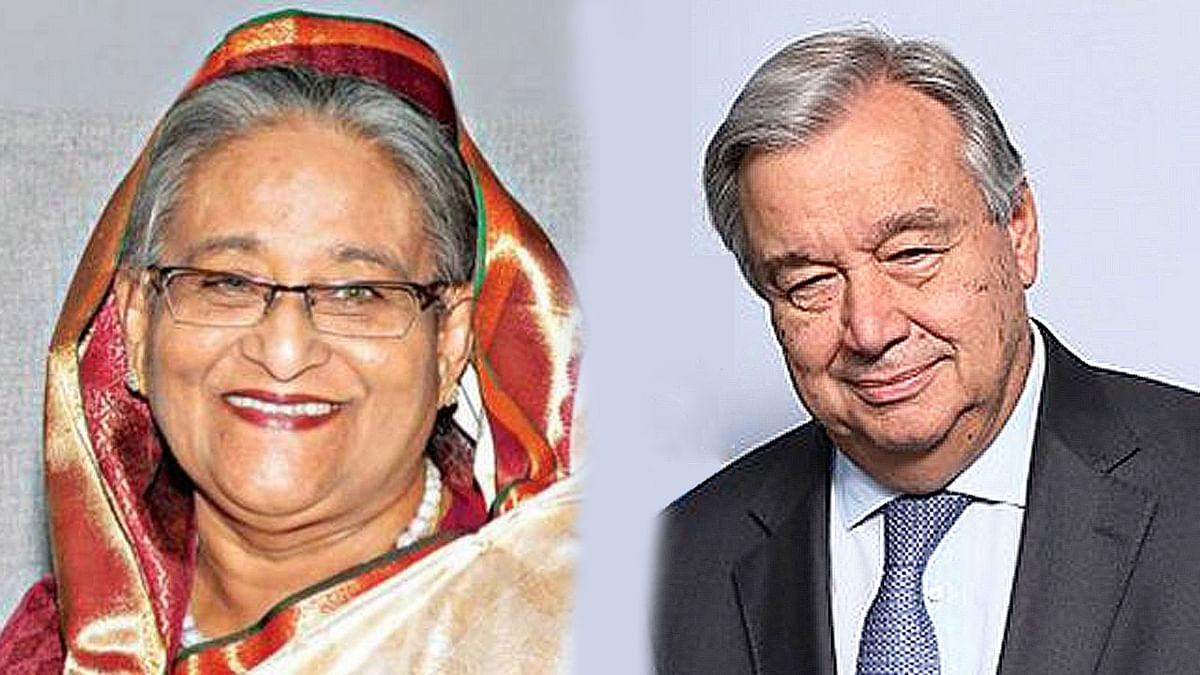 Prime minister Sheikh Hasina, UN Secretary General Antonio Guterres
