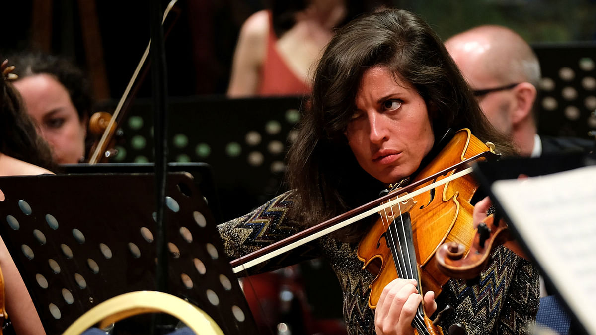 A musician of the European Union Chamber Orchestra plays the viola at the 12th International Spring Orchestra Festival in Valletta, Malta. Photo: Reuters