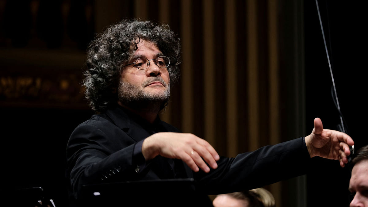Conductor Brian Schembri directs the European Union Chamber Orchestra at the 12th International Spring Orchestra Festival in Valletta, Malta. Photo: Reuters