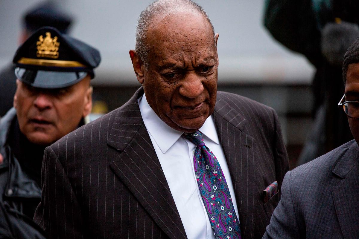 Actor and comedian Bill Cosby departs after the first day of his retrial for his sexual assault case at the Montgomery County Courthouse in Norristown, Pennsylvania on Monday. Photo: AFP