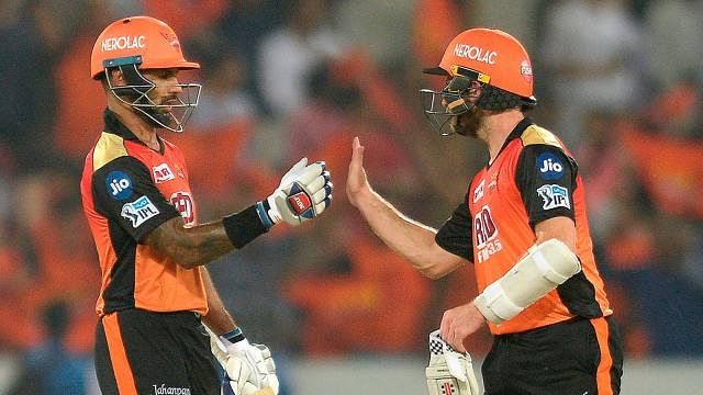 Dhawan and Williamson made 121 in the second wicket to lead Sunrisers to a win. AFP
