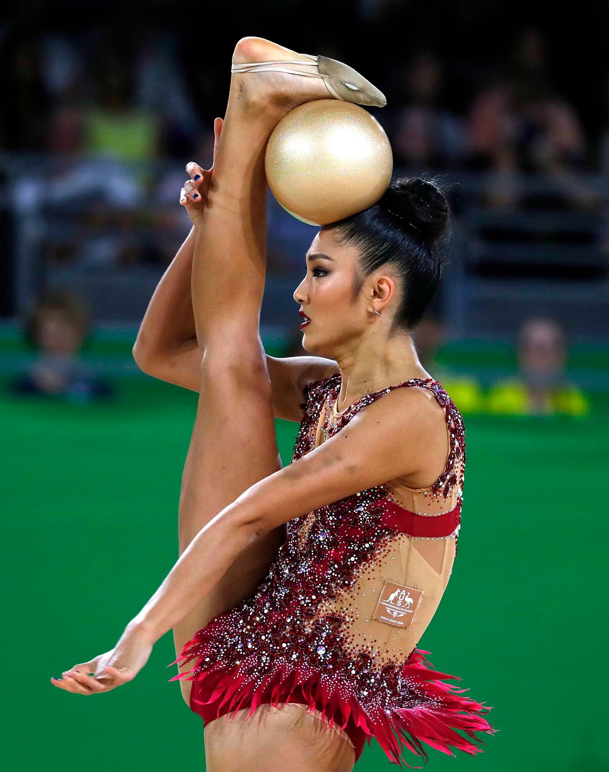 Enid Sung of Australia competes in Rhythmic Gymnastics of Gold Coast 2018 Commonwealth Games on 11 April. Photo: Reuters
