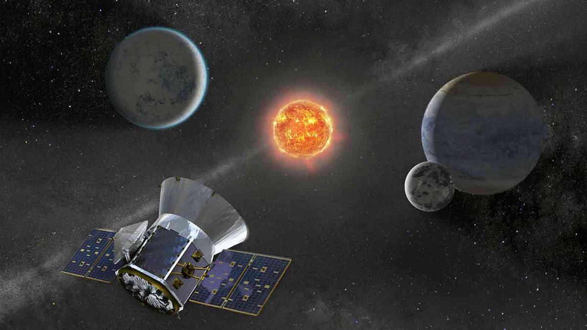This undated NASA artist`s illustration released on 11 April, 2018 shows NASA’s Transiting Exoplanet Survey Satellite (TESS) that is set to launch on a SpaceX Falcon 9 rocket from Space Launch Complex 40 at Cape Canaveral Air Force Station in Florida no earlier than 16 April, 2018. Photo: AFP