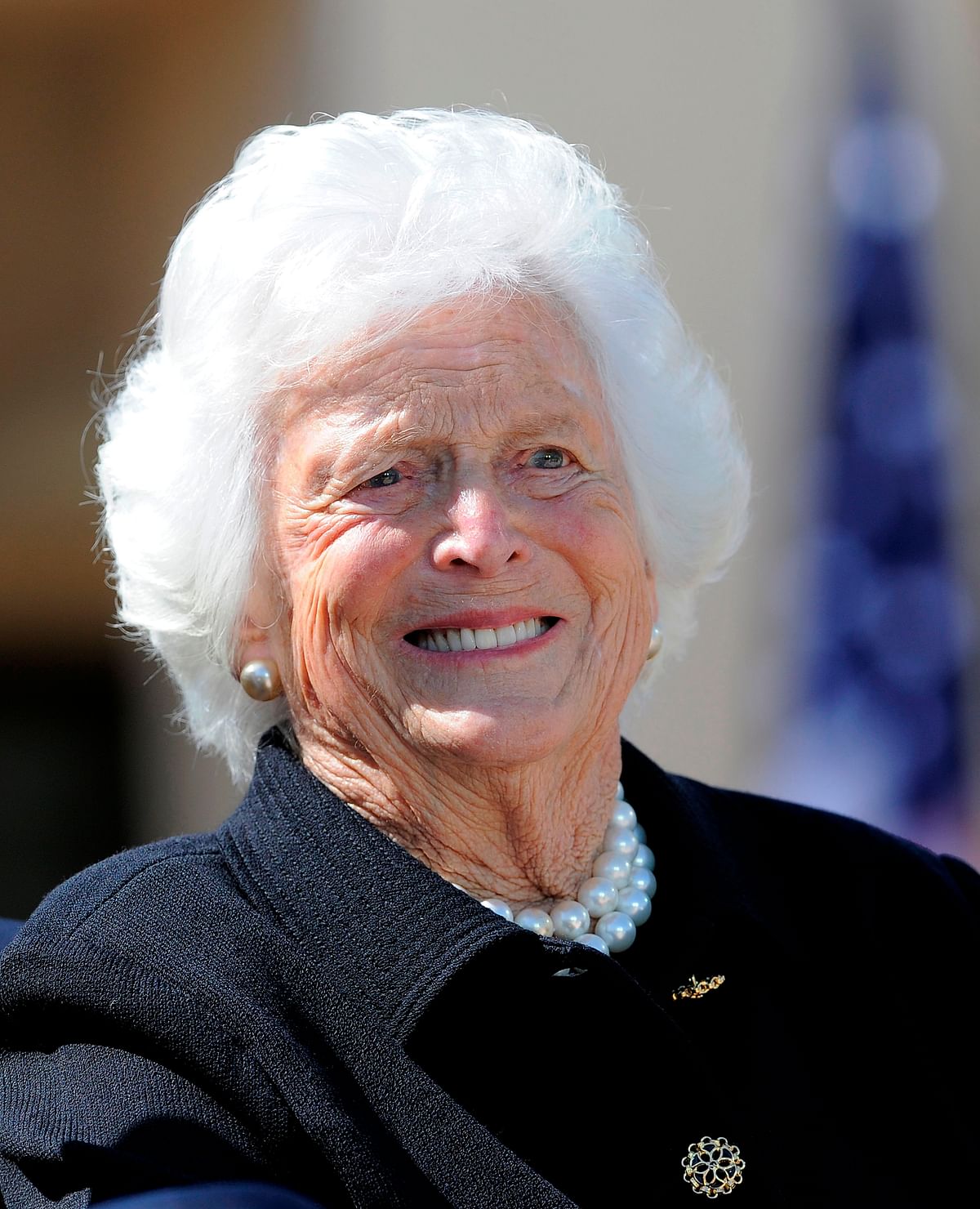 In this file photo taken on 25 April, 2013, former US First Lady Barbara Bush smiles during the George W Bush Presidential Center dedication ceremony in Dallas, Texas. Photo: AFP