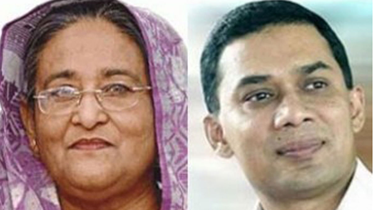 Prime minister Sheikh Hasina and Tarique Rahman.
