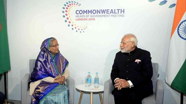 Sheikh Hasina and Narendra Modi. Photo: Focus Bangla