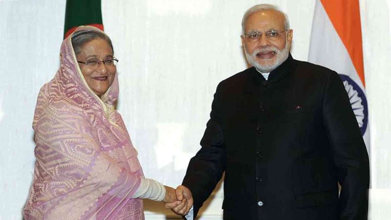 Sheikh Hasina and Narendra Modi