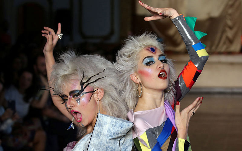 Models present creations from the Amapo collection during the Sao Paulo Fashion Week. Photo: Reuters