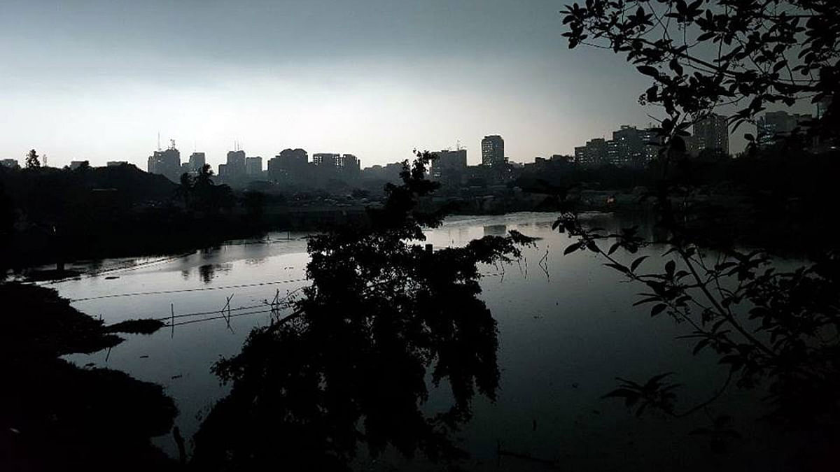 Dhaka looks gloomy Dhaka before Kalbaisakhi storm (nor`wester or seasonal storm in the first month of Bangla year). Photo taken from facebook post of Imran Alam