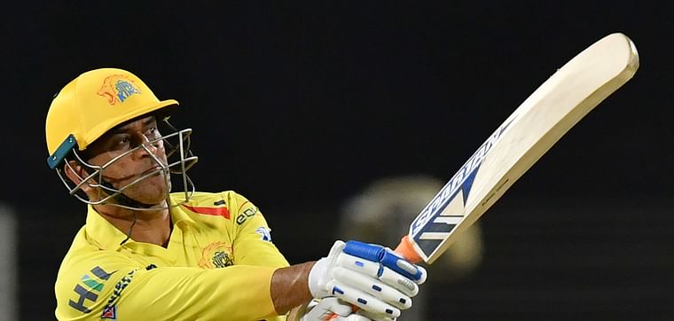 Chennai Super Kings captain MS Dhoni plays a shot during the 2018 Indian Premier League (IPL) Twenty20 cricket 