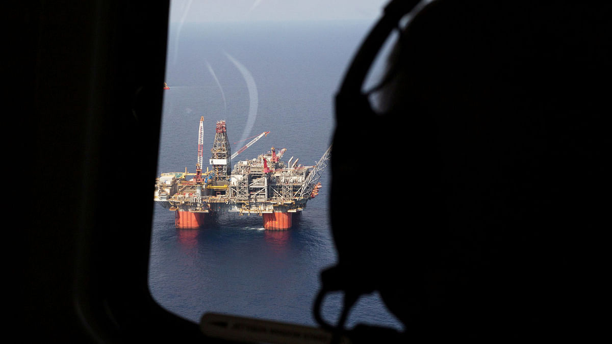 BP`s Thunder Horse Oil Platform in the Gulf of Mexico, from the air, 150 miles from the Louisiana coast on 11 May 2017. Photo: Reuters