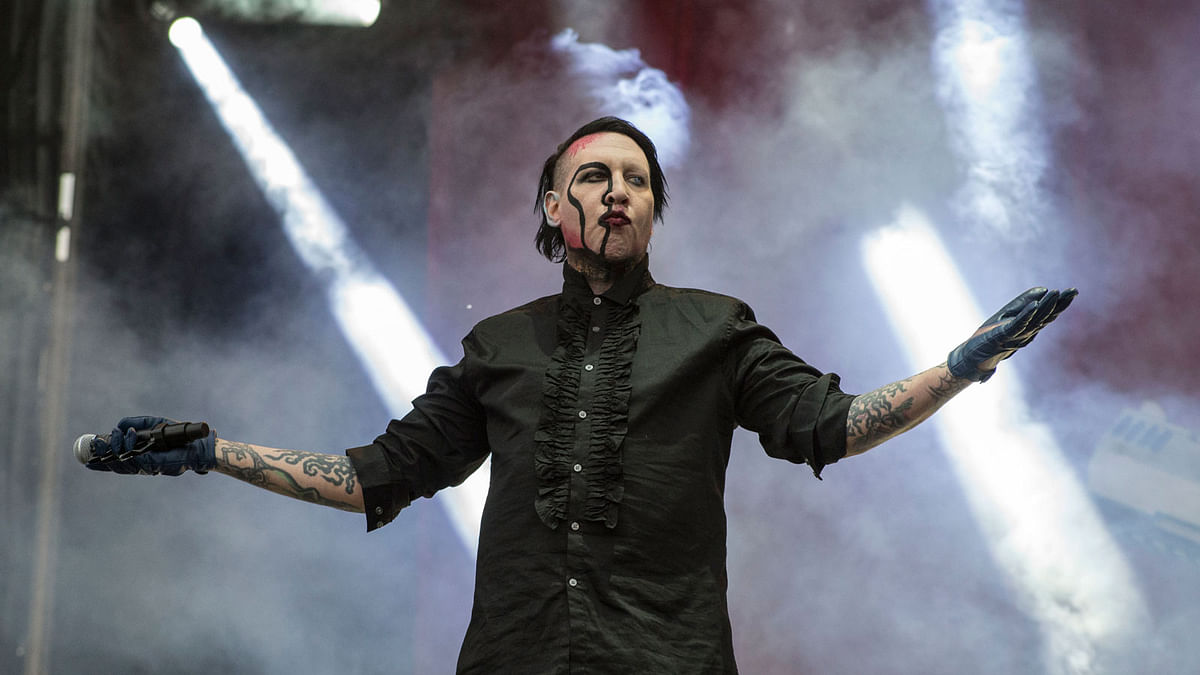 US singer Marilyn Manson performs at the Hell and Heaven music festival in Mexico City on 5 May. Photo: AP