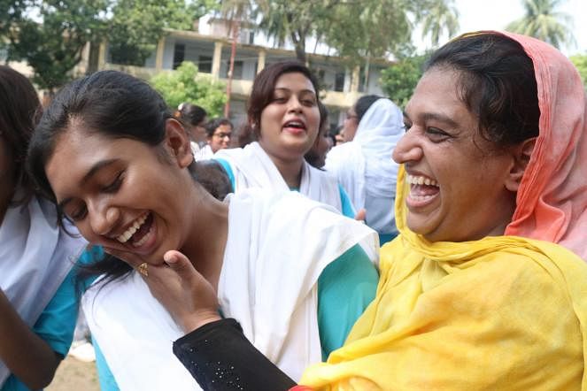 An SSC examinee celebrates result. Photo: Prothom Alo