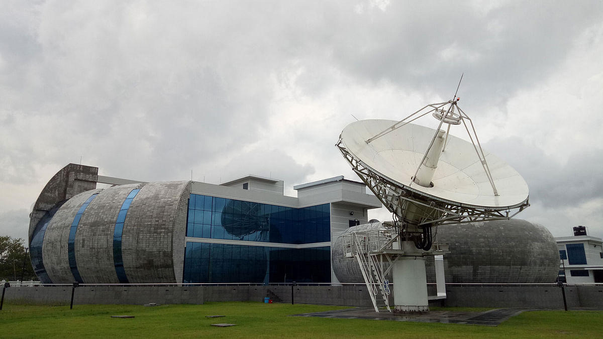 The image taken on 10 May shows the ground control station of Bangladesh’s first communication satellite Bangabandhu-I, installed in Joydebpur of Gazipur. Photo: Prothom Alo