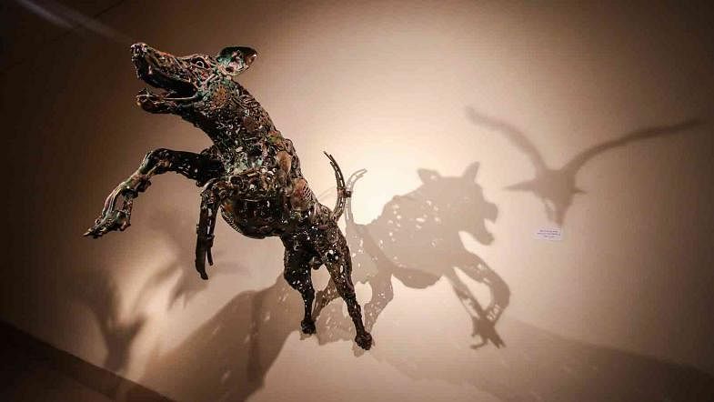 A sculpture in the fourth National Sculpture Exhibition going on at the National Art Gallery of Bangladesh Shilpakala Academy on 13 May. Photo: Saiful Islam