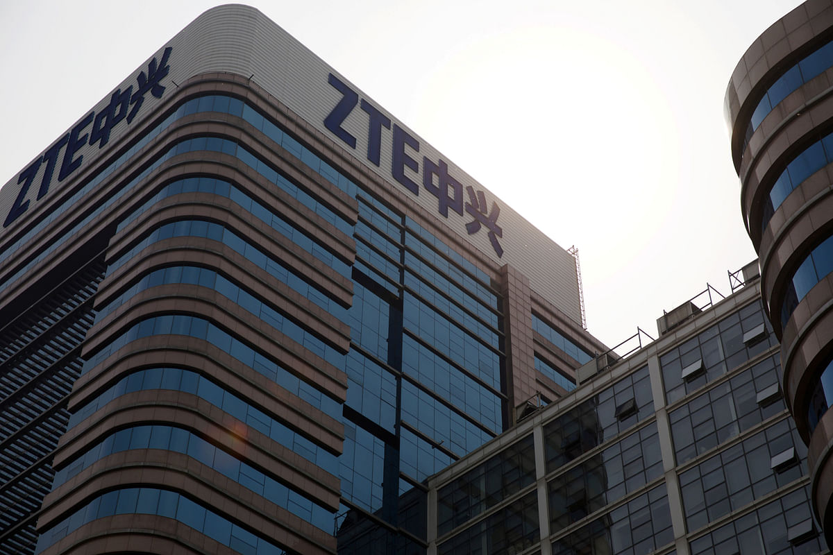 The logo of ZTE Corp is seen on its building in Beijing, China on 19 April. Photo: Reuters Trump makes concession to China’s ZTE