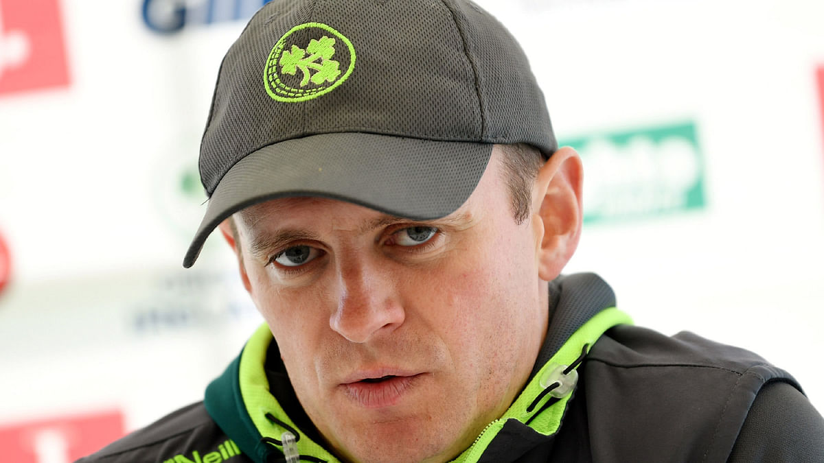 William Porterfield of Ireland during a press conference after their first Test match against Pakistan at Malahide Cricket Club, Malahide, Ireland on 10 May 2018. Photo: Reuters