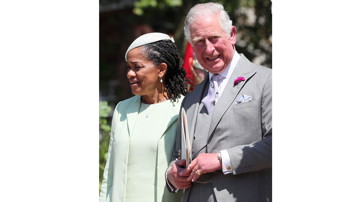 Doria Ragland and the Prince of Wales leave St George`s Chapel in Windsor Castle following the wedding of Prince Harry and Meghan Markle in Windsor, Britain, 19 May, 2018. Photo: Reuters