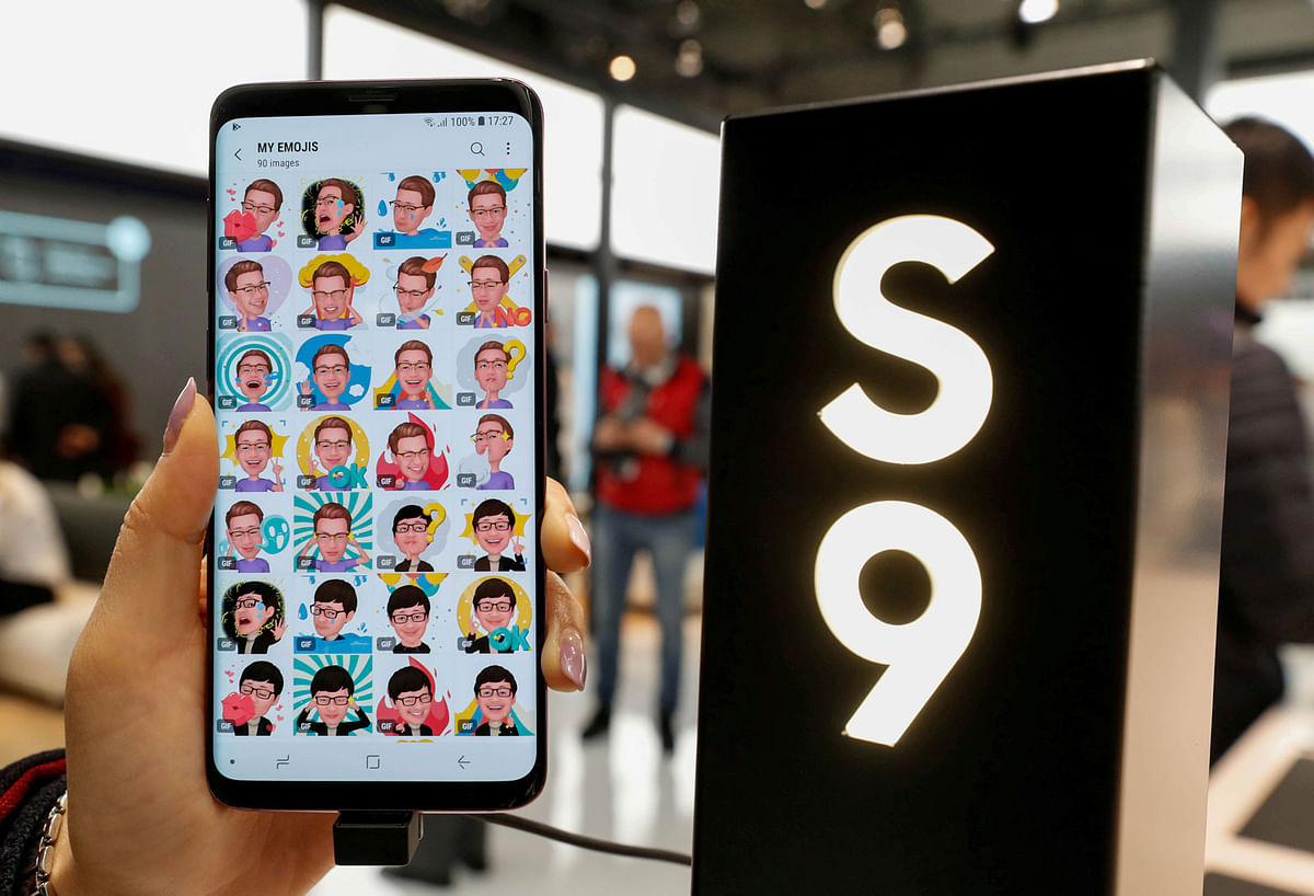 The new Samsung Galaxy S9 Plus mobile is shown during the Mobile World Congress in Barcelona. Photo: Reuters