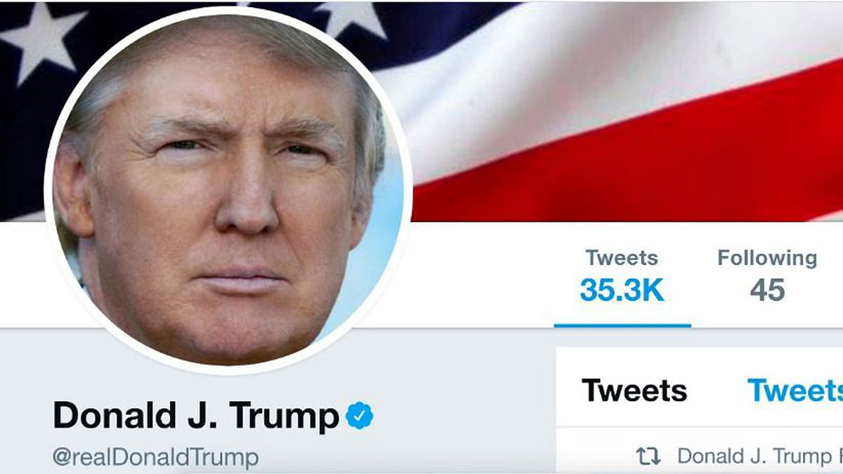 Screenshot of the Twitterpage of US president Donald Trump. Photo: Reuters