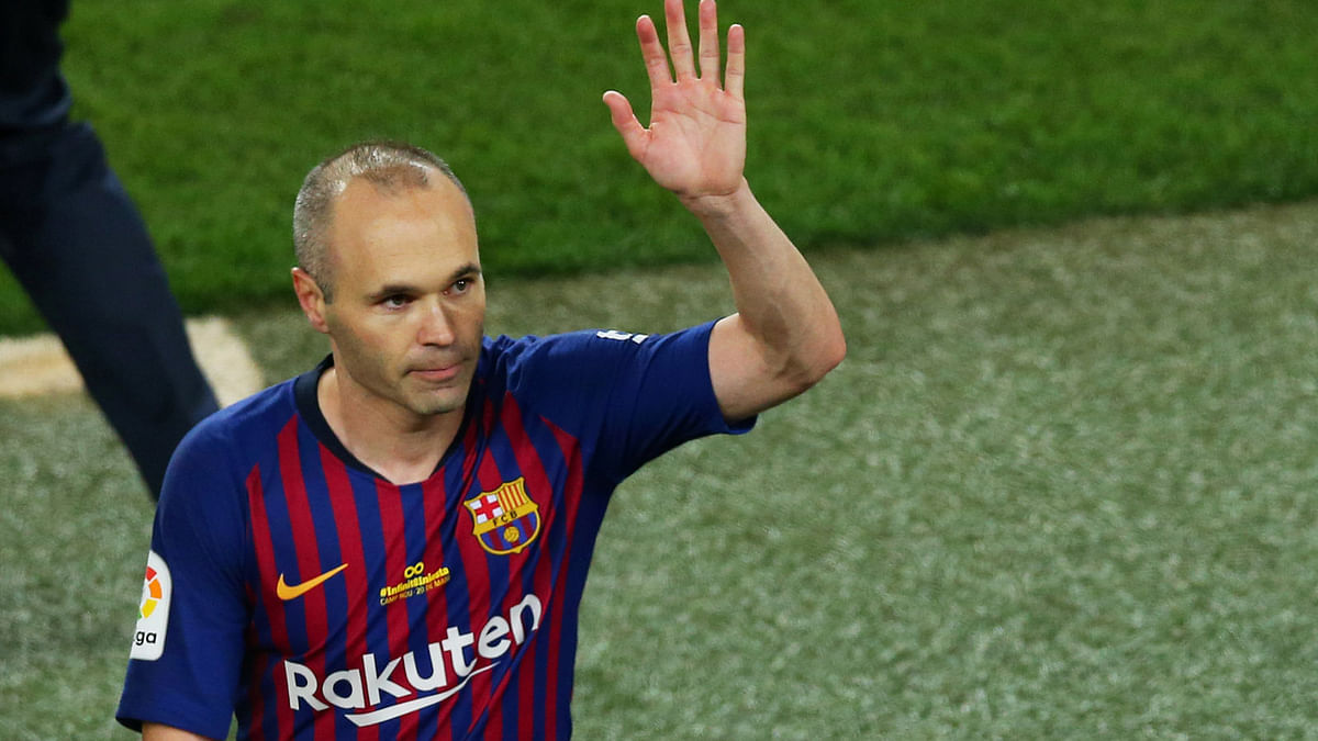 Barcelona palyer Andres Iniesta after the match against Real Sociedad at Camp Nou, Barcelona, Spain on 20 May 2018. Photo: REUTERS