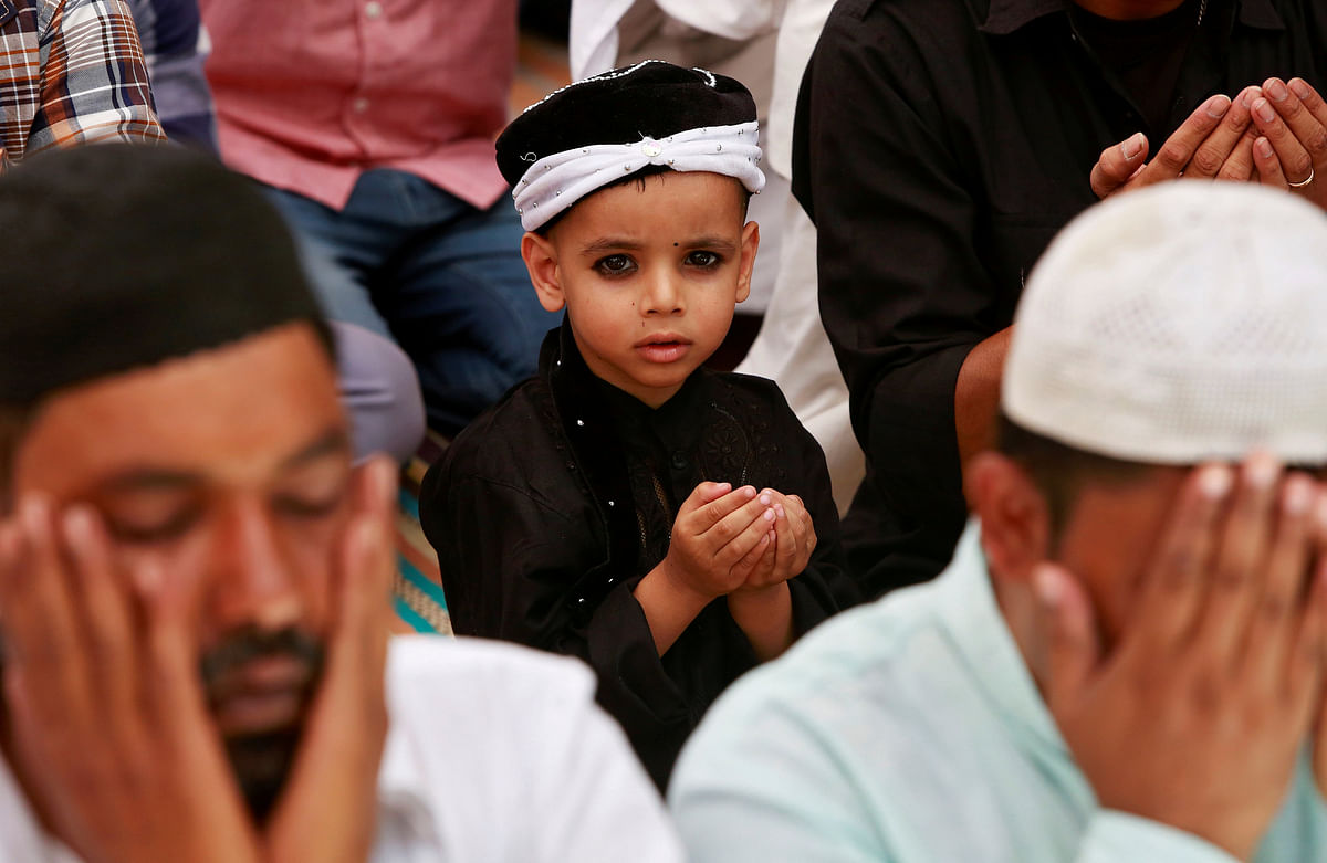 Muslims perform prayers inside a mosque on the second Friday of the holy fasting month of Ramadan, in Chandigarh, India on 25 May. Photo: Reuters