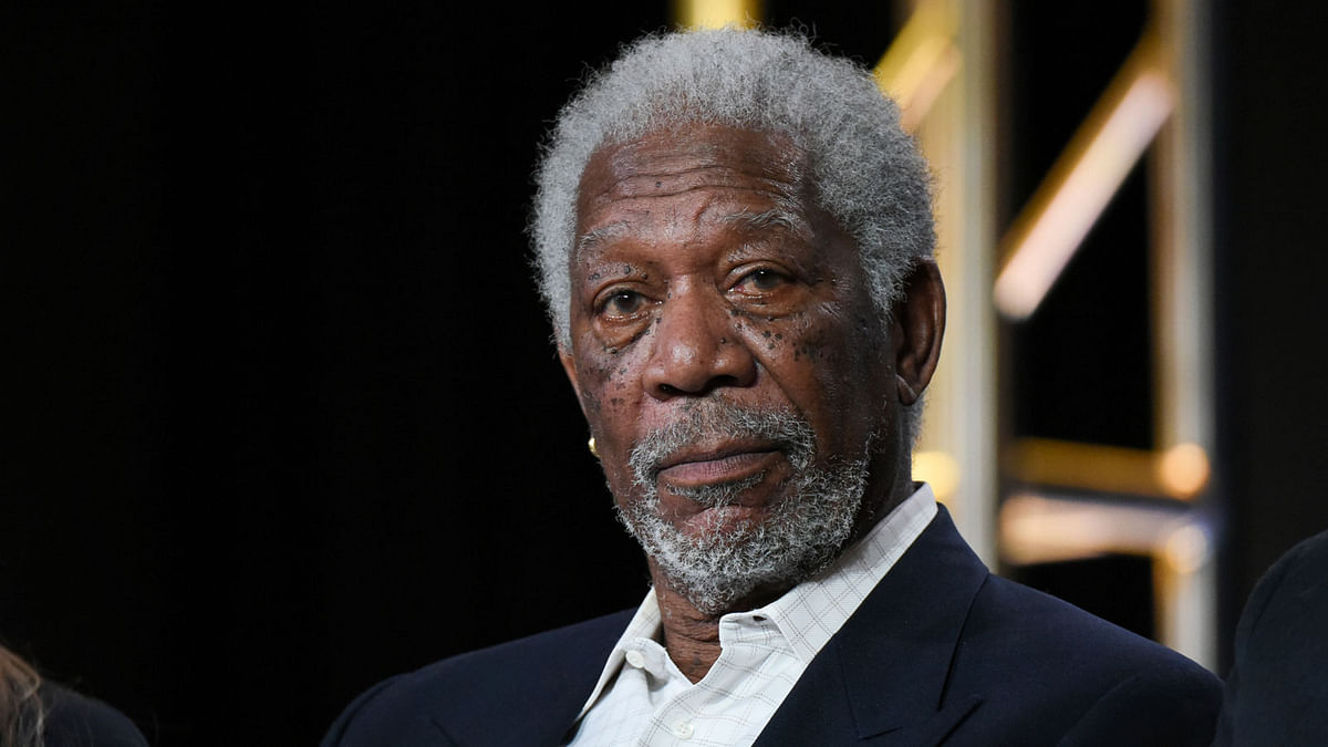 Actor Morgan Freeman participates in the `The Story of God` panel at the National Geographic Channel 2016 Winter TCA in Pasadena, California. Photo:  AP