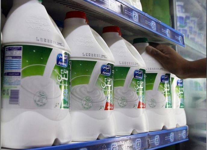 Dairy products produced by Almarai are seen at a grocery in Riyadh, Saudi Arabia on 2 June. Photo: Reuters