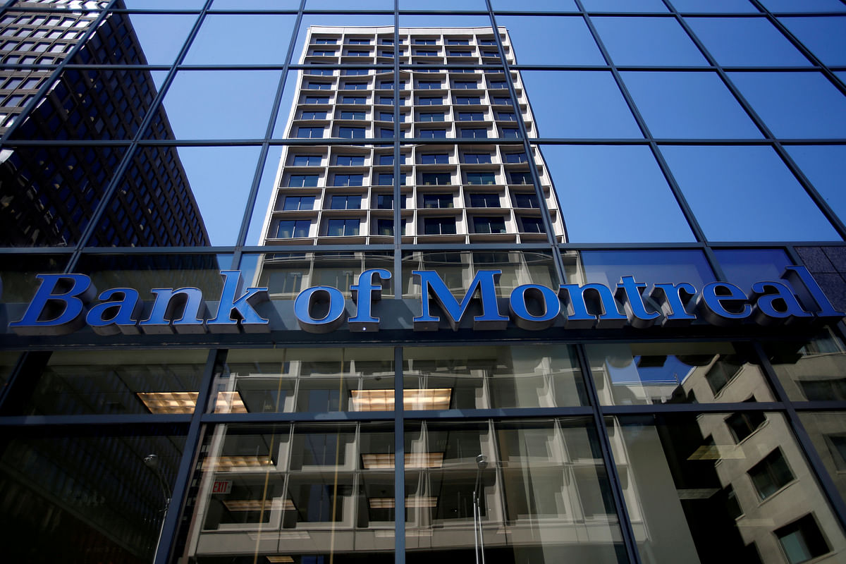 A Bank of Montreal (BMO) sign is seen outside of a branch in Ottawa, Ontario, Canada on 23 August 2016. Photo: Reuters