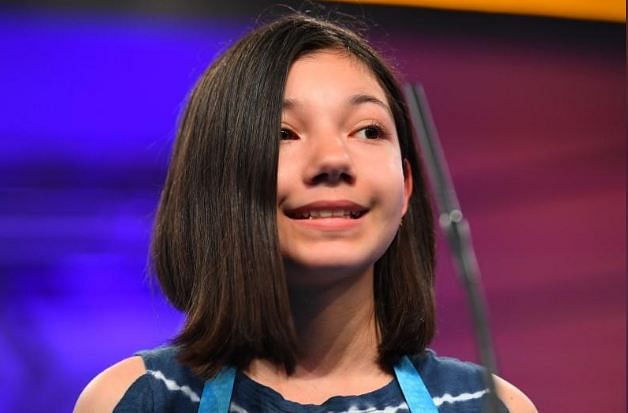 Melodie Loya spelled the word lambkin correctly during the 2018 Scripps National Spelling Bee at the Gaylord National Resort and Convention Centre, National Harbour, MD, USA on 30 May 2018. Photo: Reuters/Jack Gruber-USA TODAY NETWORK