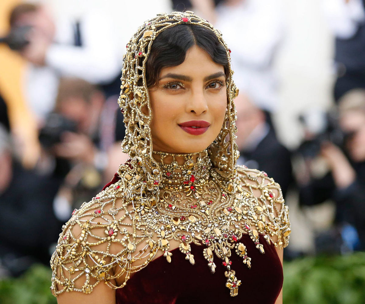 Indian actress Priyanka Chopra arrives at the Metropolitan Museum of Art Costume Institute Gala (Met Gala) to celebrate the opening of “Heavenly Bodies: Fashion and the Catholic Imagination” in the Manhattan borough of New York, US, on 7 May, 2018. Photo: Reuters