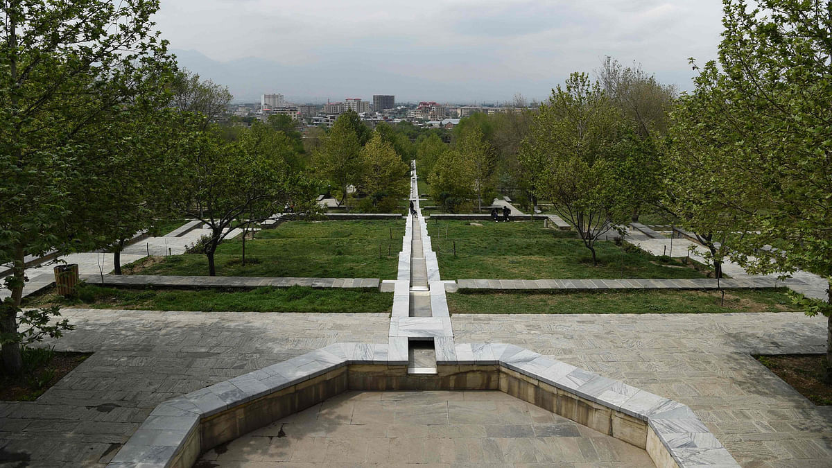 This photograph taken on 15 April 2018 shows the Bagh-e-Babur Garden in the Afghan capital Kabul. Photo: AFP