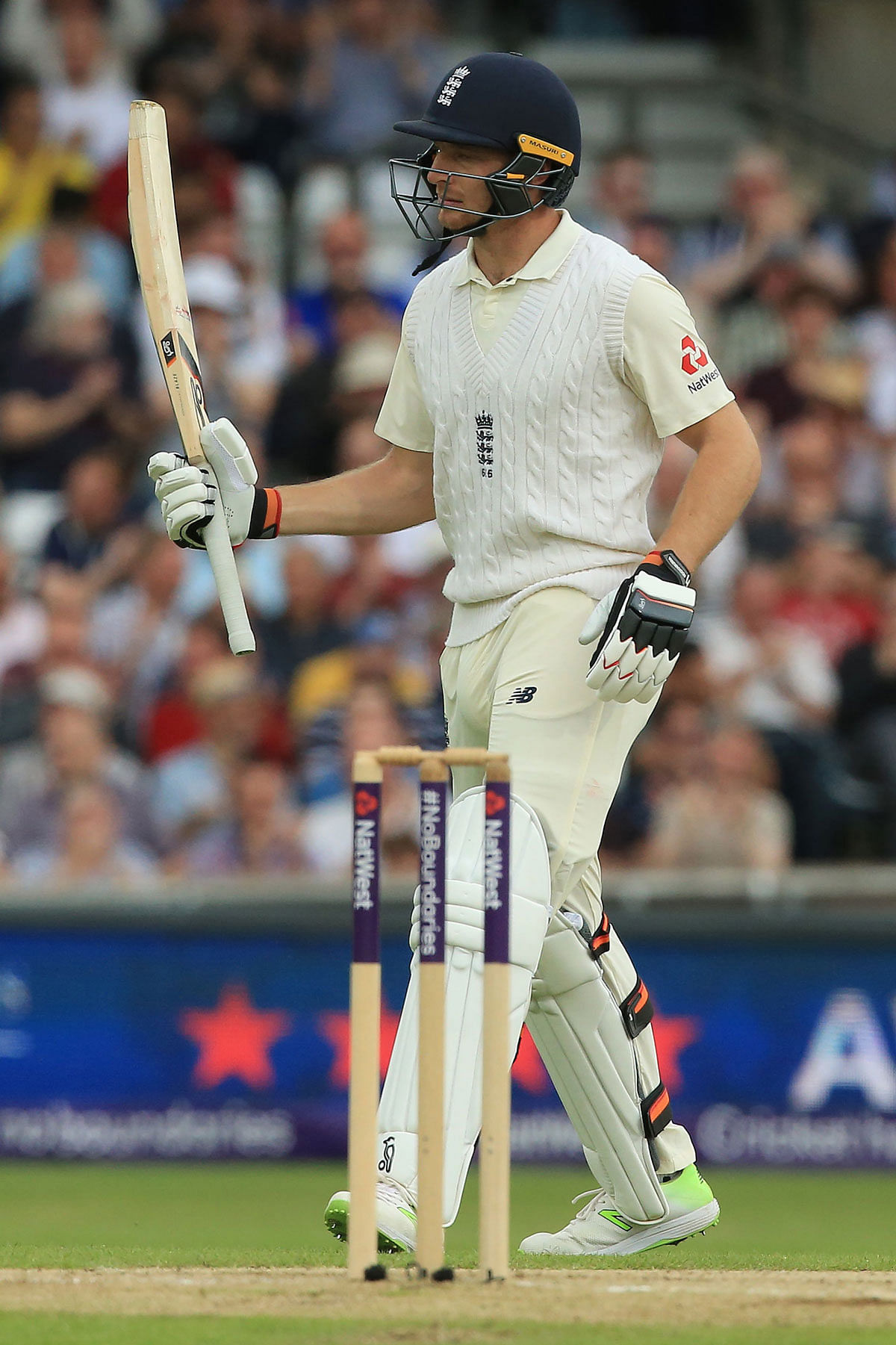England`s Jos Buttler celebrates his half century on the third day of the second Test cricket match between England and Pakistan at Headingley cricket ground in Leeds, northern England on June 3, 2018. AFP