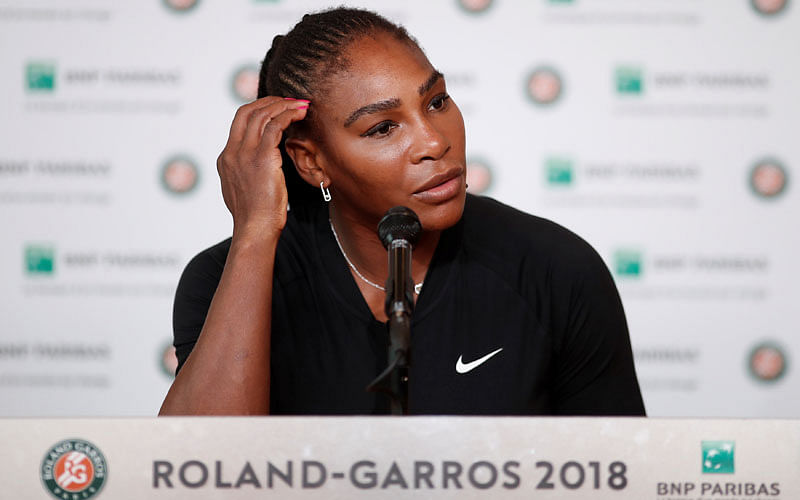Serena Williams of the U.S during a press conference after withdrawing from the French Open on 4 June. Photo: Reuters.