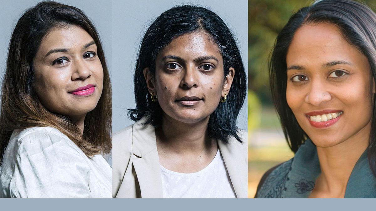 Tulip Siddiq, Rupa Haq, Rushanara Ali, three Bangladesh-origin Labour Party candidates. Reports often appear in our newspapers about persons of Bangladeshi origin being elected in other country parliaments. Photo: Collected
