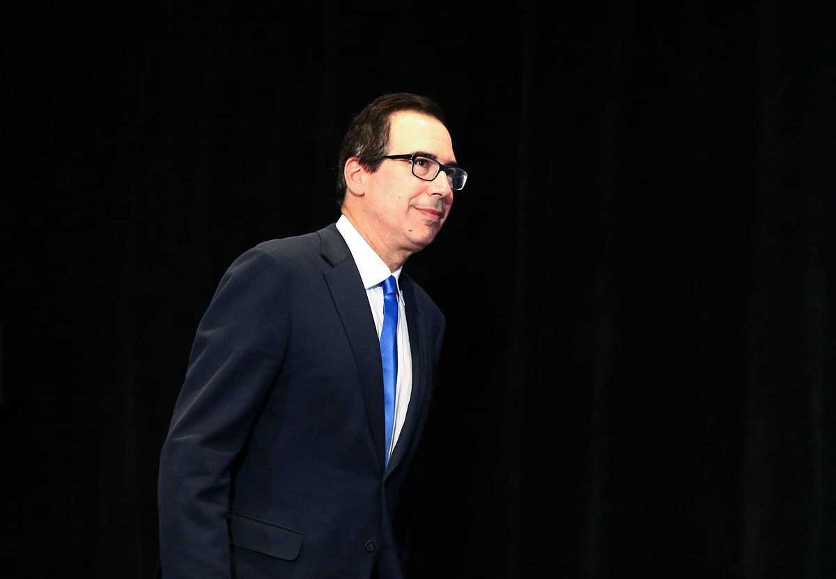 United States Secretary of the Treasury Steven Mnuchin arrives at a news conference after the G7 Finance Ministers Summit in Whistler, British Columbia, Canada, 2 June 2018. Photo: Reuters