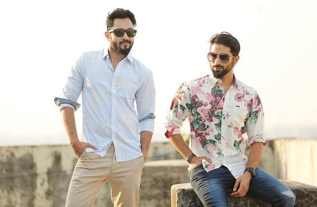 Large leaf and flower patterns will be of fashion this Eid. Model: Shuvo and Imran. Dress: Gentle Park