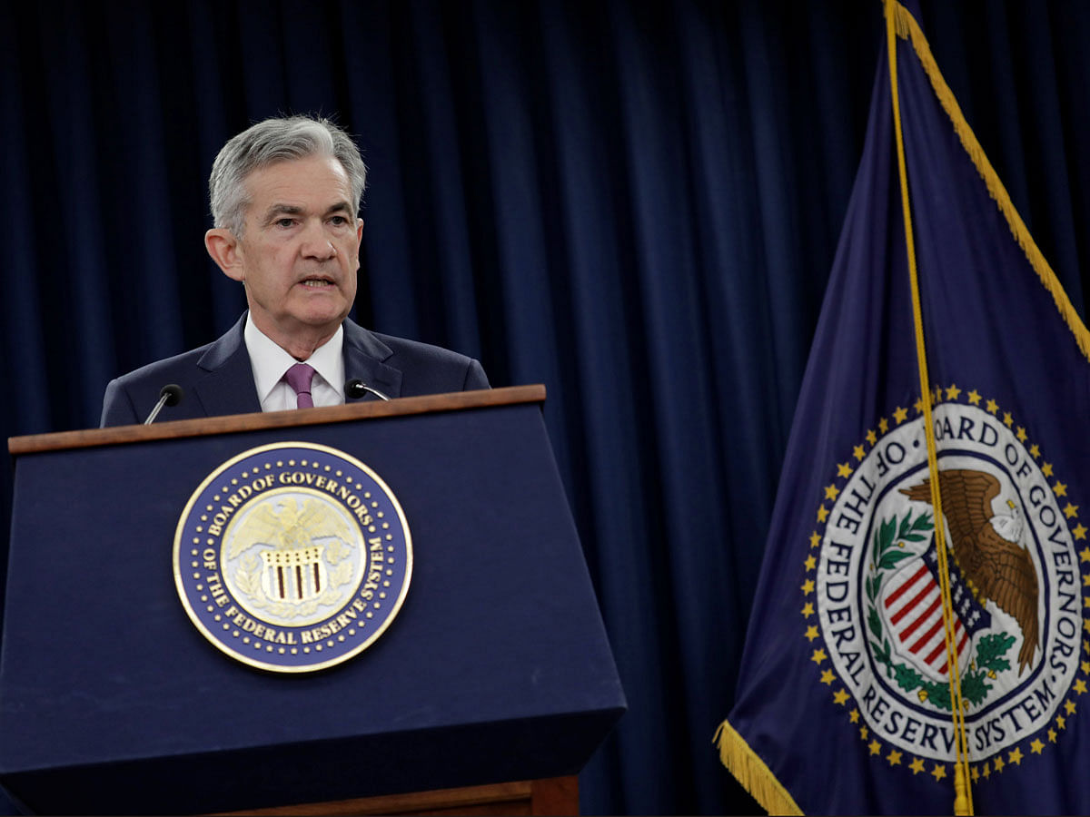 Federal Reserve Board chairman Jerome Powell speaks at his news conference after the two-day meeting of the Federal Open Market Committee (FOMC) on interest rate policy in Washington, US, on 13 June 2018. Photo: Reuters