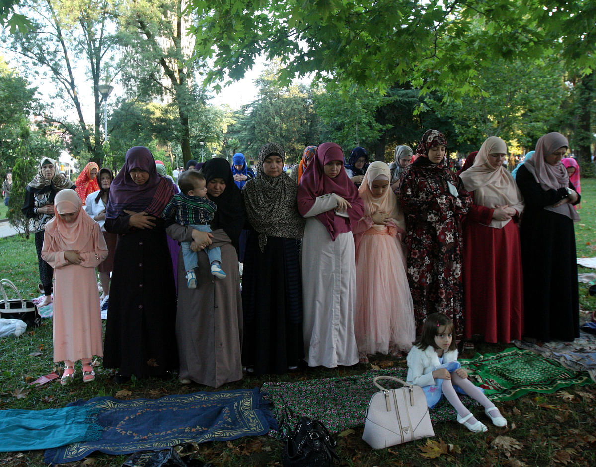 Albanian Muslims celebrate Eid al Fitr, the end of the holy month of Ramadan with prayers, in Tirana, Albania. Photo: Reuters
