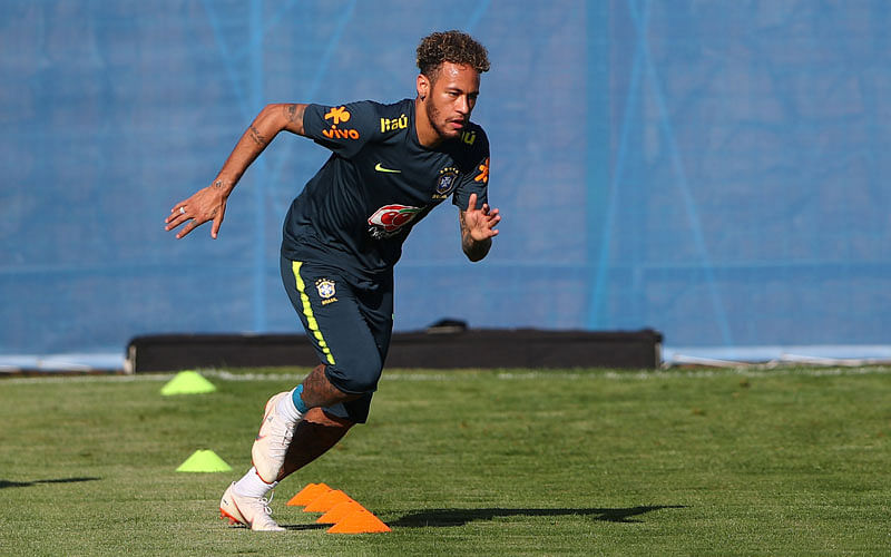 Brazil`s Neymar during training. Photo: Reuters