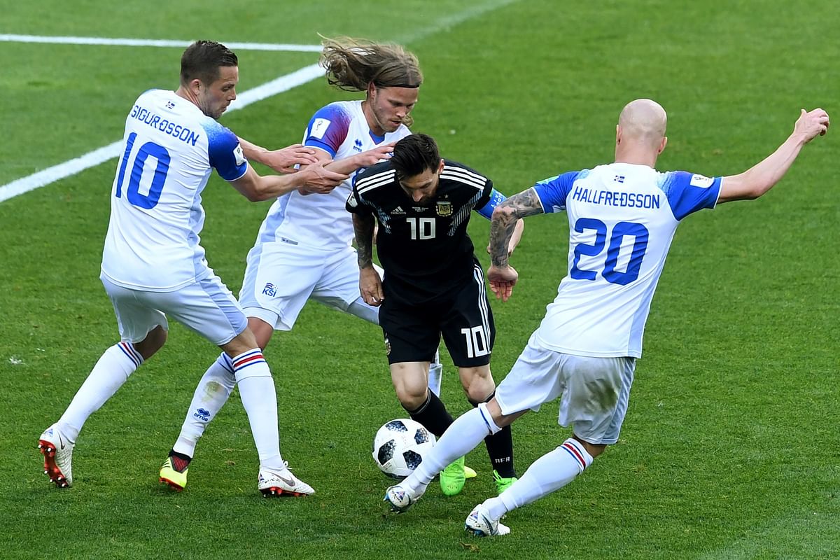 Iceland were excellent in containing the Argentina forwards. AFP
