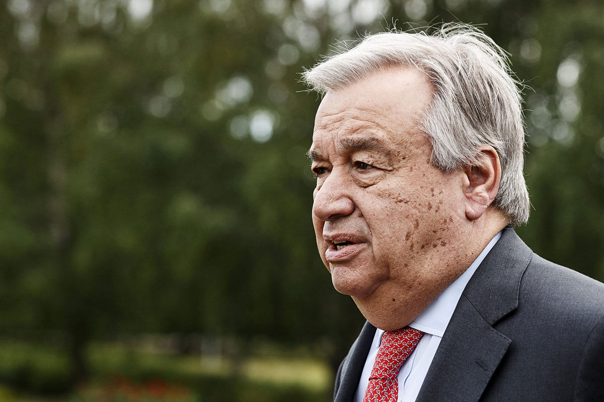 UN Secretary-General Antonio Guterres attends the annual Kultaranta Talks - debate session on foreign and security policy at the Presidential Summer Residence Kultaranta in Naantali, Finland on 18 June 2018. Photo: Reuters