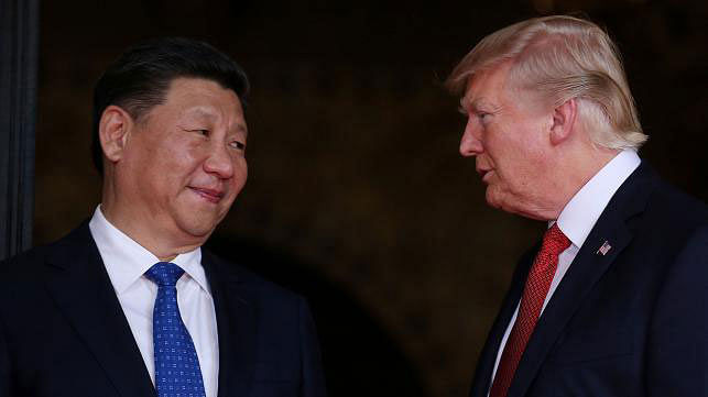 US President Donald Trump welcomes Chinese President Xi Jinping at Mar-a-Lago state in Palm Beach, Florida, US. Photo: Reuters