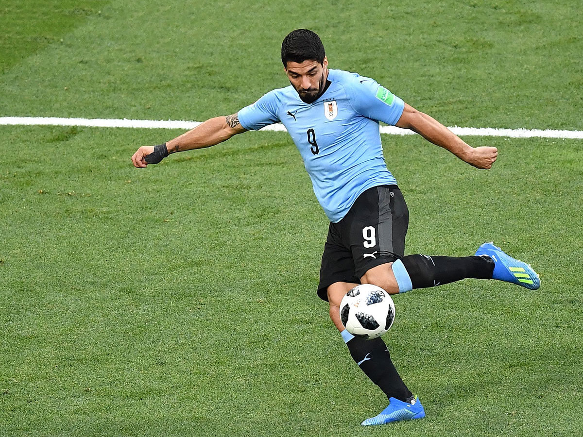Uruguay`s forward Luis Suarez controls the ball during the Russia 2018 World Cup Group A football match between Uruguay and Saudi Arabia at the Rostov Arena in Rostov-On-Don on 20 June 2018.  Photo: AFP