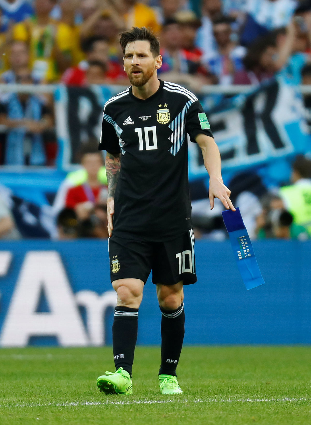Soccer Football - World Cup - Group D - Argentina vs Iceland - Spartak Stadium, Moscow, Russia - 16 June 2018 Argentina`s Lionel Messi reacts after the match. Photo: Reuters