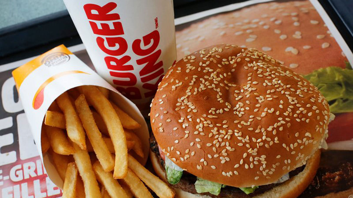 Photo shows a Burger King Whopper meal combo at a restaurant in the United States. Photo: AP